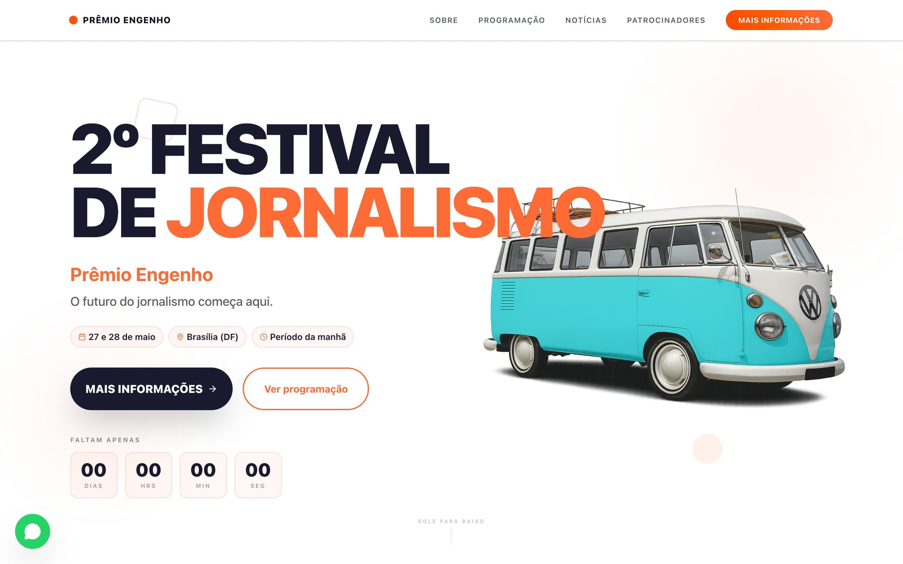 Captura de tela do site 2º Festival de Jornalismo